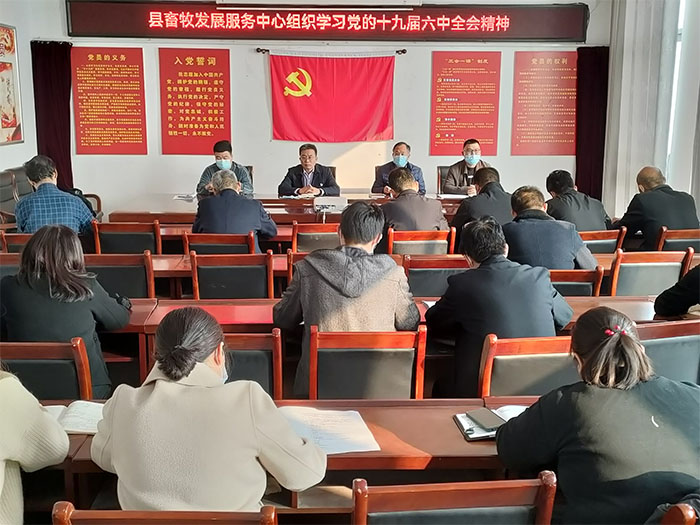 縣畜牧發(fā)展服務中心集中學習黨的十九屆六中全會精神 縣畜牧發(fā)展服務中心集中學習黨的十九屆六中全會精神