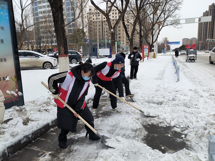 團縣委組織大學生志愿者開展清雪除冰志愿服務活動 團縣委組織大學生志愿者開展清雪除冰志愿服務活動
