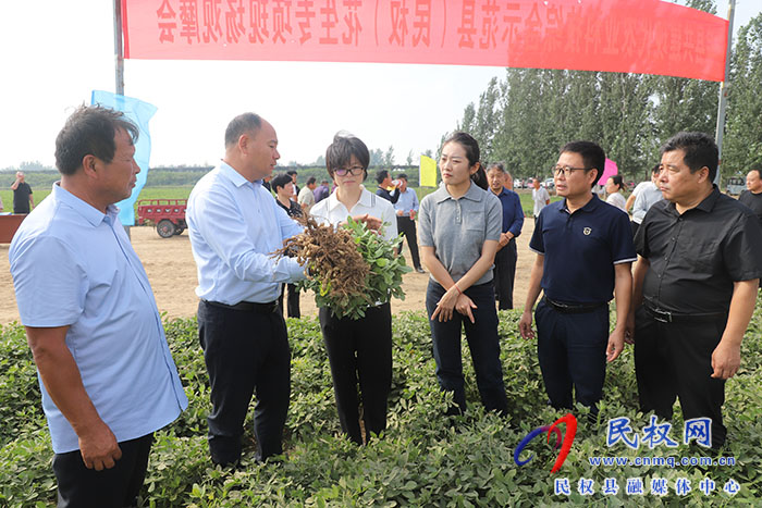 院縣共建現(xiàn)代農(nóng)業(yè)科技綜合示范縣(民權(quán))花生專項(xiàng)現(xiàn)場(chǎng)觀摩會(huì)舉行 院縣共建現(xiàn)代農(nóng)業(yè)科技綜合示范縣(民權(quán))花生專項(xiàng)現(xiàn)場(chǎng)觀摩會(huì)舉行